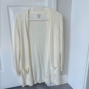 J. Crew Factory Light Cream Open Cardigan, XXS.